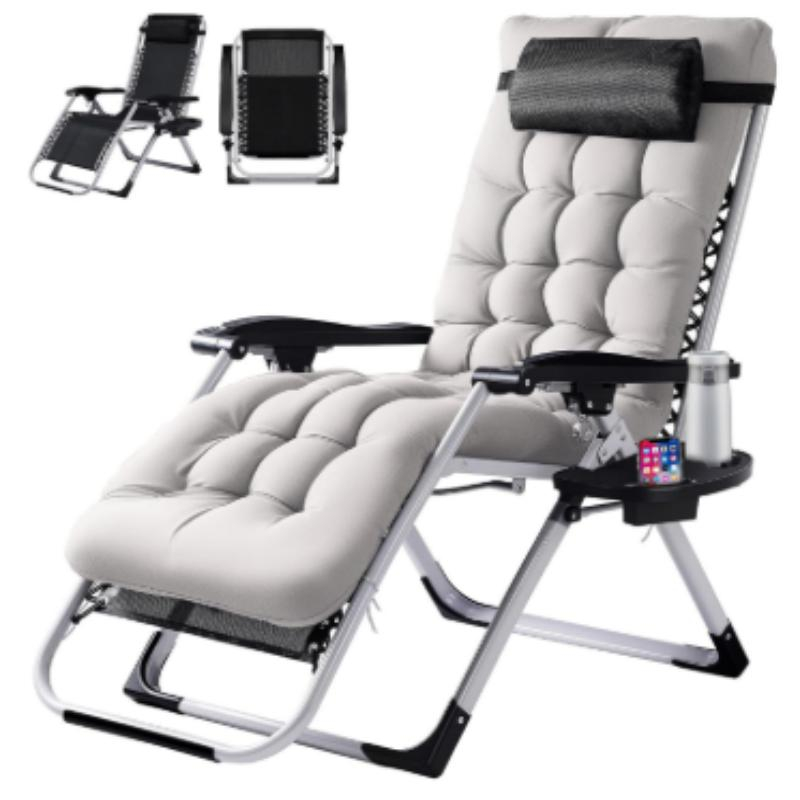 Zero Gravity Recliner, Foldable Patio Chair - Includes Cup Holder Tray; Removable Cushion; Ideal for Beach, Patio, Or Poolside — image 1 of 5