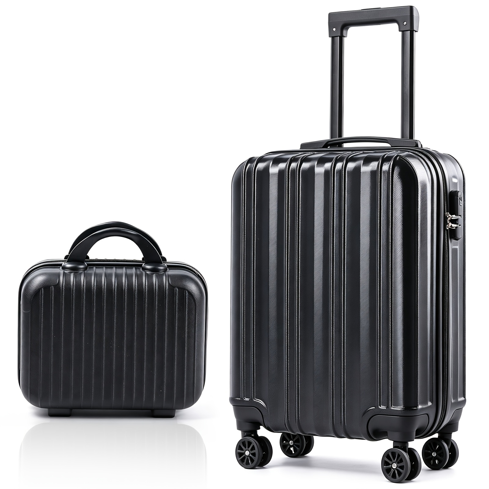 2pcs Hardshell Luggage Set, ABS, 20 Inch Carry-On And 14 Inch Bag, Spinner Wheels, Combination Lock — image 1 of 5