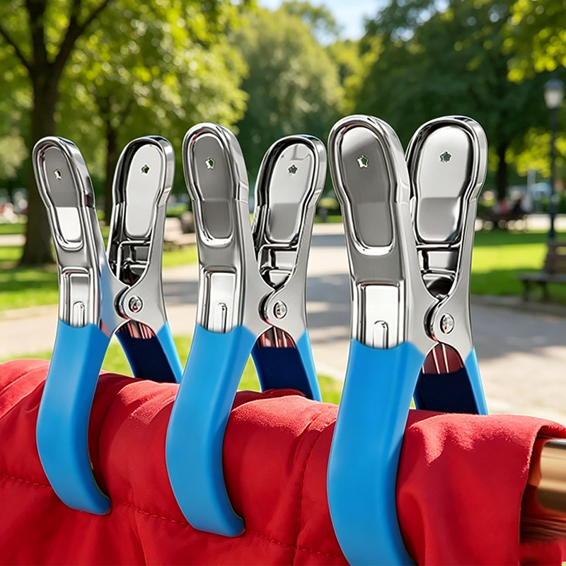 Stainless Steel Windproof Clothespins – Large Clips for Drying Clothes, Socks, and Bedding — image 1 of 4