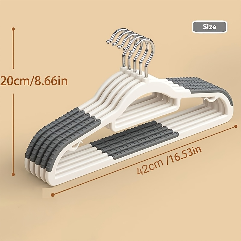 50-Pack Heavy-Duty Non-Slip Hangers (Includes 50 Clips) – Durable, Sturdy, Space-Saving Design; Suitable for Indoor Storage,  Outdoor Drying, and Clothing Display; Standard Hangers for Closet Organization — image 1 of 5
