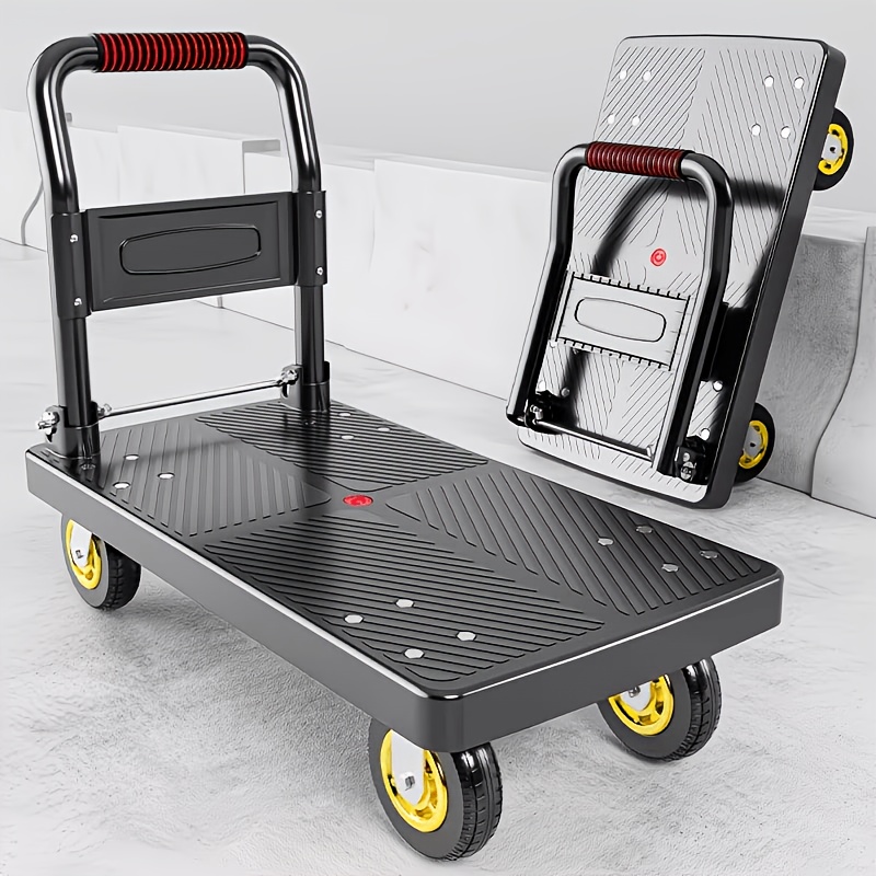 Heavy Duty Foldable Hand Truck with 660/800 Lbs Load Capacity - Tube, 360° Dual Swivel Wheels, Foldable Design Suitable for Outdoor, Home, Warehouse Use - Portable Cart for Moving, Grocery,, Multi-Purpose Transport — image 1 of 4