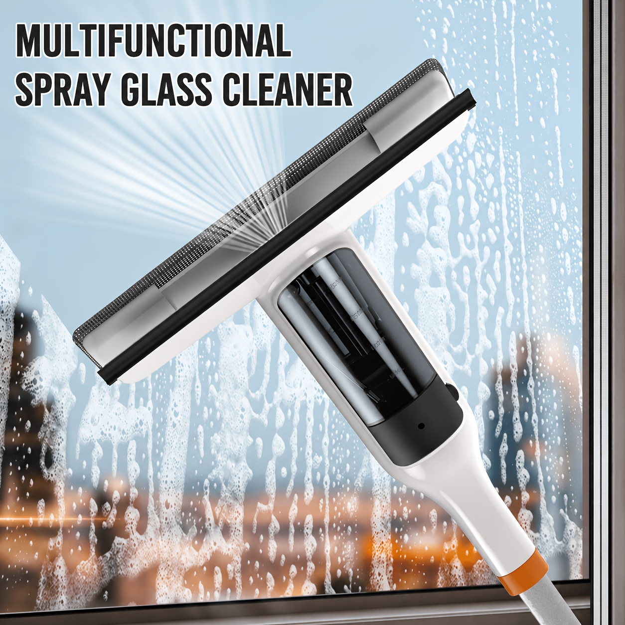 3-in-1 Glass Cleaning Set – Durable Metal Pole, Includes Squeegee + Two Replacement Sponge Heads – Essential Tool for Home Cleaning — image 1 of 5