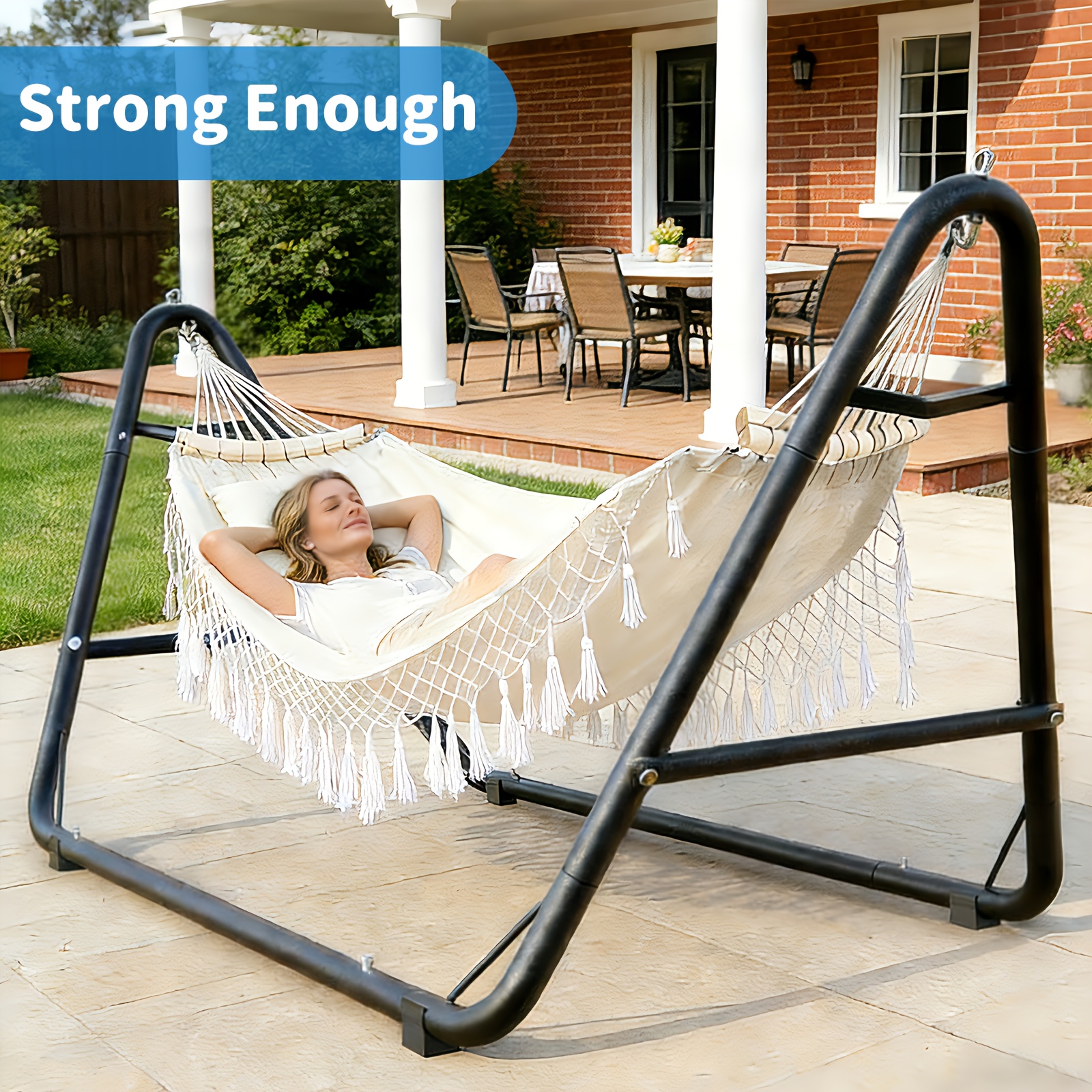 Outdoor Hammock with a Sturdy Stand, Capable of Holding Up to 600 Lbs, Designed for Safety And Stability, Featuring an Anti-Rollover Design, Ideal for And Outdoor Use, Suitable for Backyards And Camping — image 1 of 5