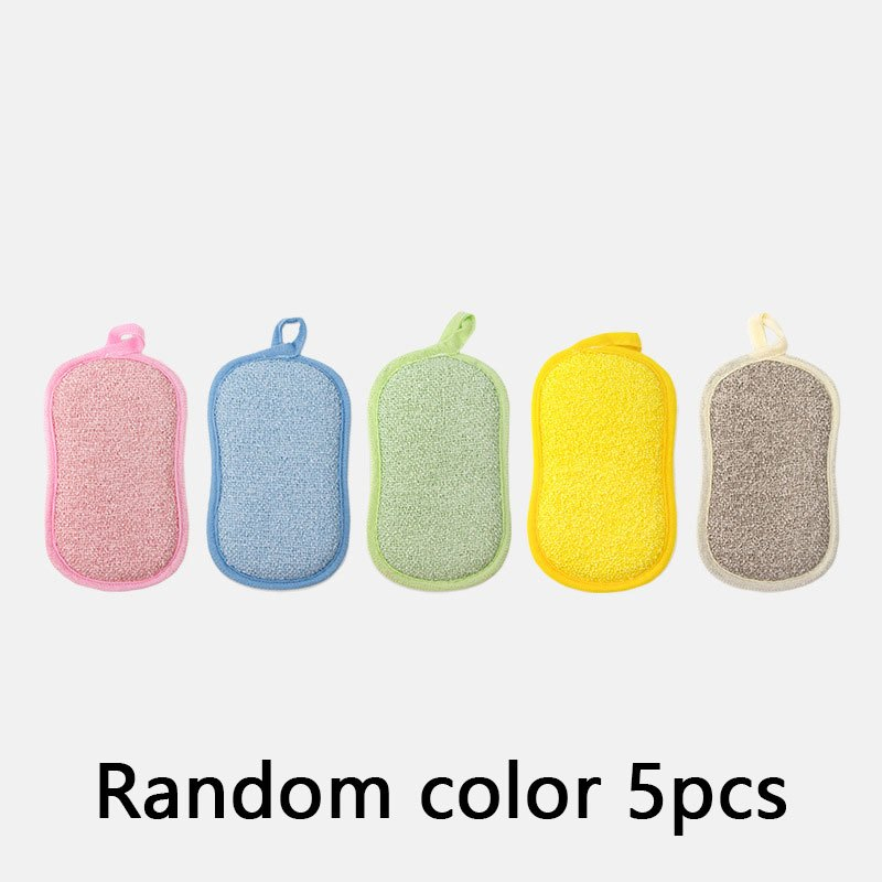 5 Multifunctional Sponge Brushes - Washable And Reusable Kitchen And Bathroom Cleaning Brushes, Do Not Damage The Surface, Suitable for Pots, Pans, Utensils And Other Kitchen Cleaning Tools, Practical Kitchen Supplies, Random Colors — image 4 of 4