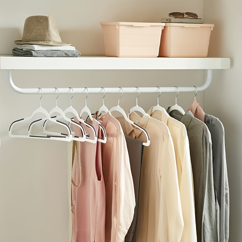 50-Pack Heavy-Duty Non-Slip Hangers (Includes 50 Clips) – Durable, Sturdy, Space-Saving Design; Suitable for Indoor Storage,  Outdoor Drying, and Clothing Display; Standard Hangers for Closet Organization — image 5 of 5