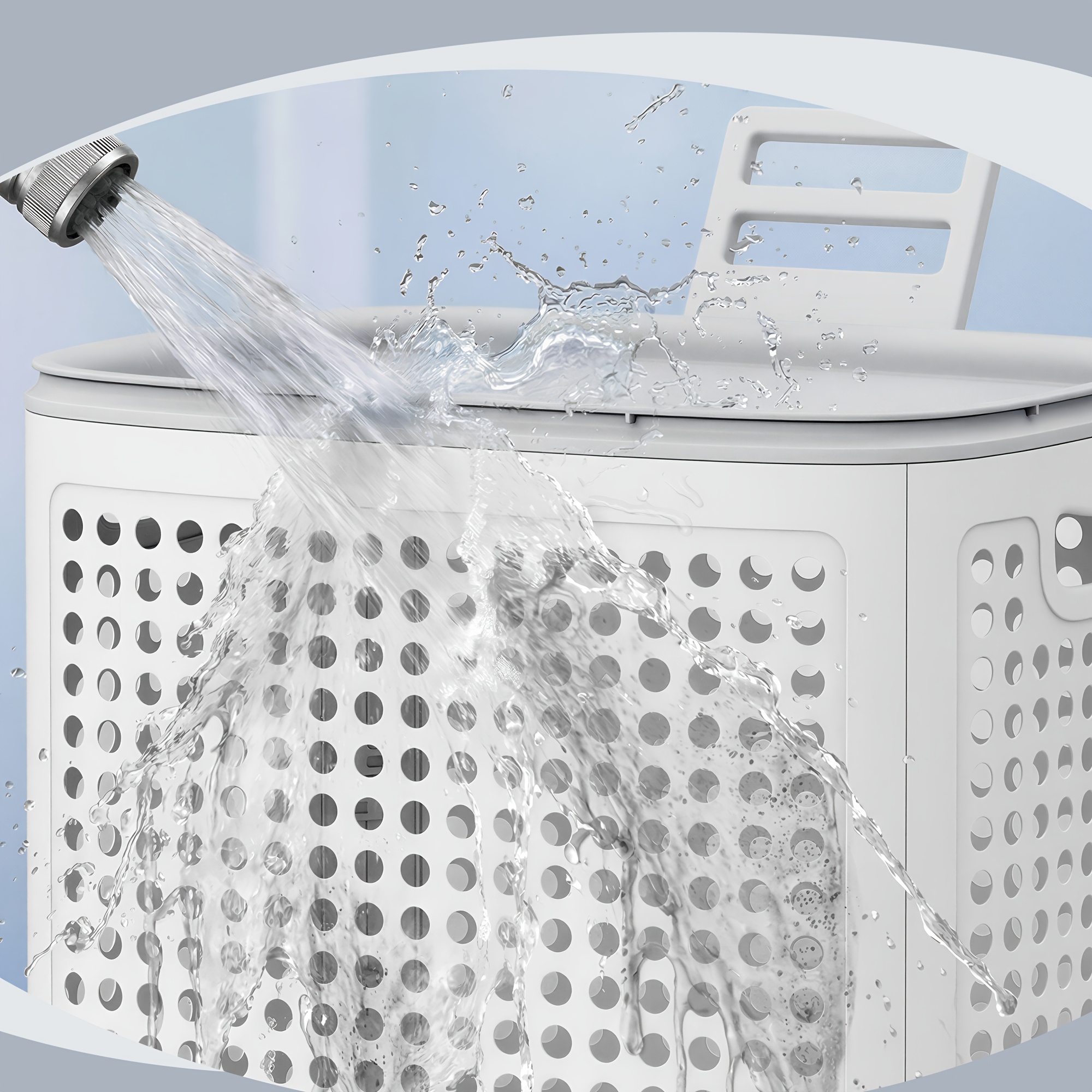 Plastic Laundry Hamper with Wheels, 19.8 Gallon 75 Liter Slim Rolling Basket with Ventilated Sides, Portable Storage Solution for Dormitories Bedrooms Bathrooms Laundry Room, Laundry Baskets — image 5 of 5