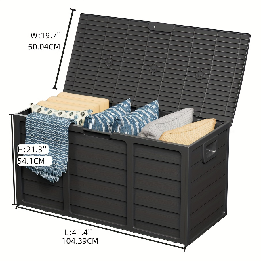 75 Gallon Resin Outdoor Storage Box with Handles, Deck Box with Handles for Pool Accessories, Garden Tools, Camping Gear, Holiday Gift, Easy to Assemble, Box,Cabinet,Rack for Outdoor Storage — image 5 of 5
