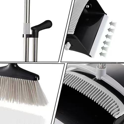 Household Broom and Dustpan Set – Plastic Two-Piece Cleaning Combo — image 4 of 5