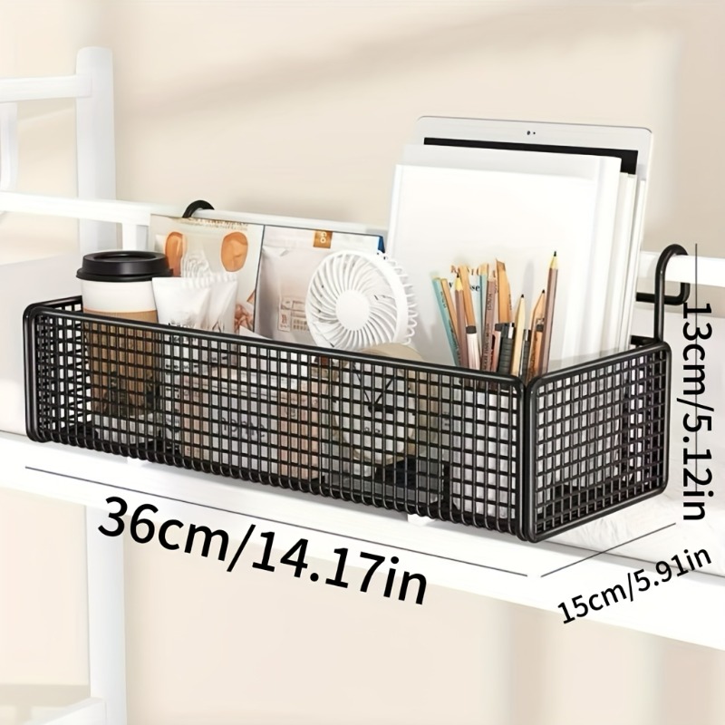 Cast Iron Door Hanging Basket, Black Woven Mesh Storage Organizer with Sturdy Metal Frame, Space-Saving Hanging Shelf for Bedroom Closet Storage, Shelf Baskets — image 5 of 5