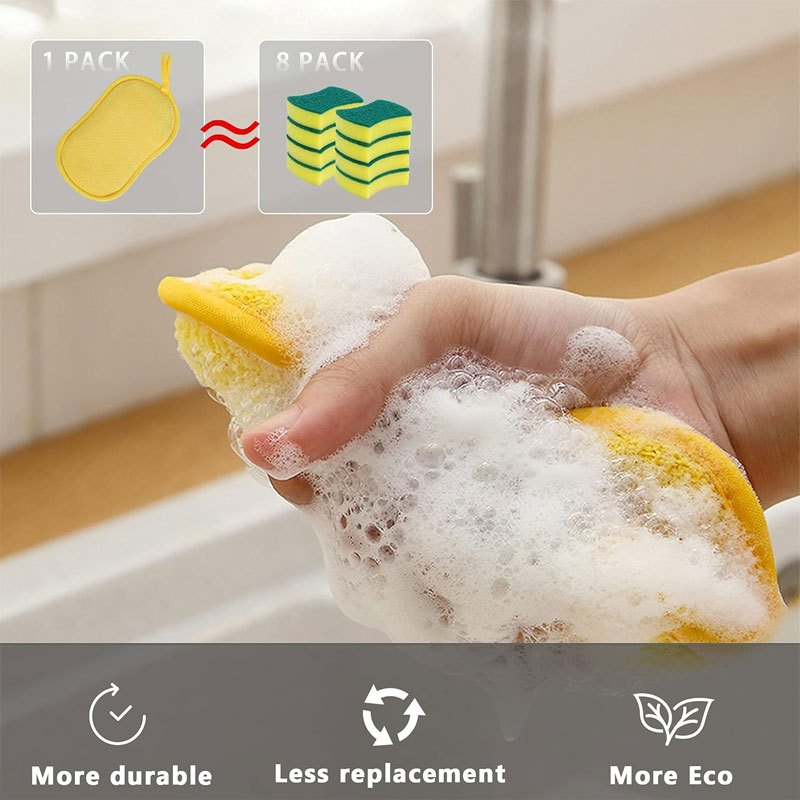 5 Multifunctional Sponge Brushes - Washable And Reusable Kitchen And Bathroom Cleaning Brushes, Do Not Damage The Surface, Suitable for Pots, Pans, Utensils And Other Kitchen Cleaning Tools, Practical Kitchen Supplies, Random Colors — image 3 of 4