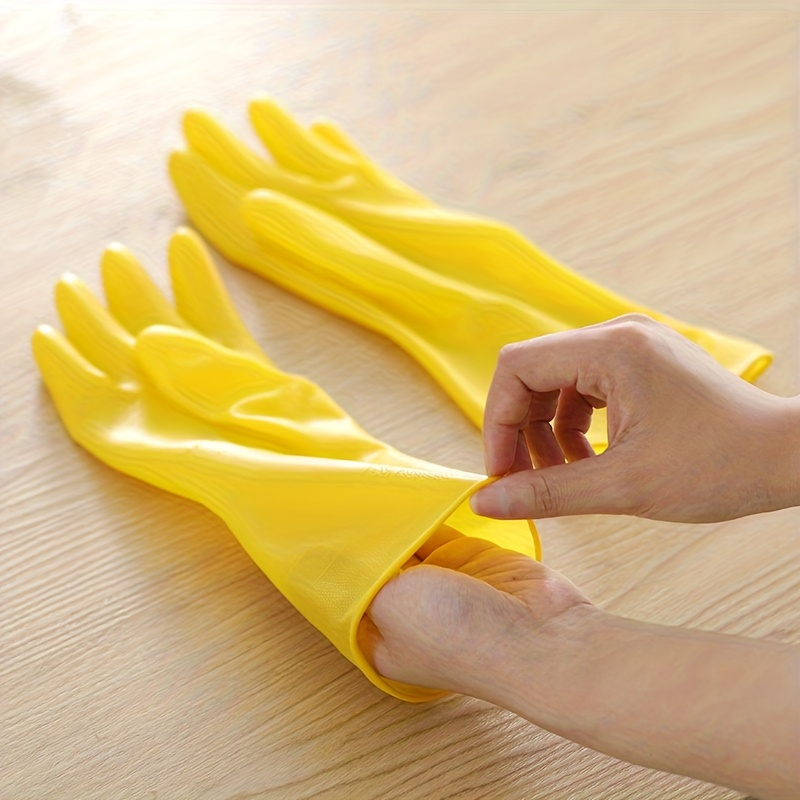 Yellow Dishwashing Gloves (Pack of 8) – Reusable, Comfortable, and Durable — image 3 of 5