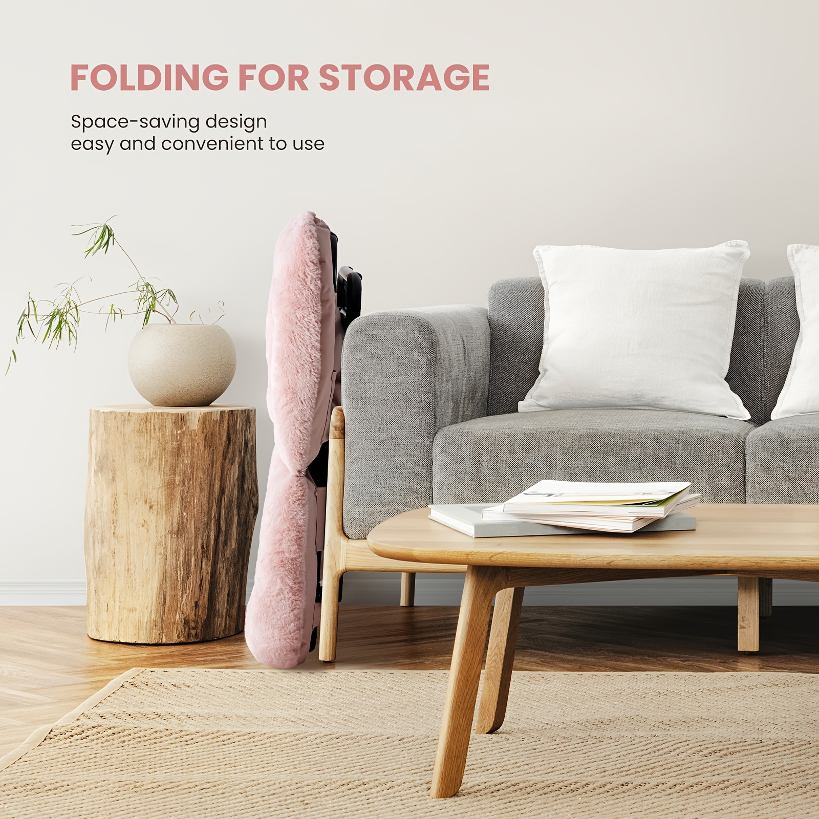 Square Moon Chair Folding Portable for Living Room Bedroom Reading Relaxing 450lbs Weight Capacity — image 3 of 5