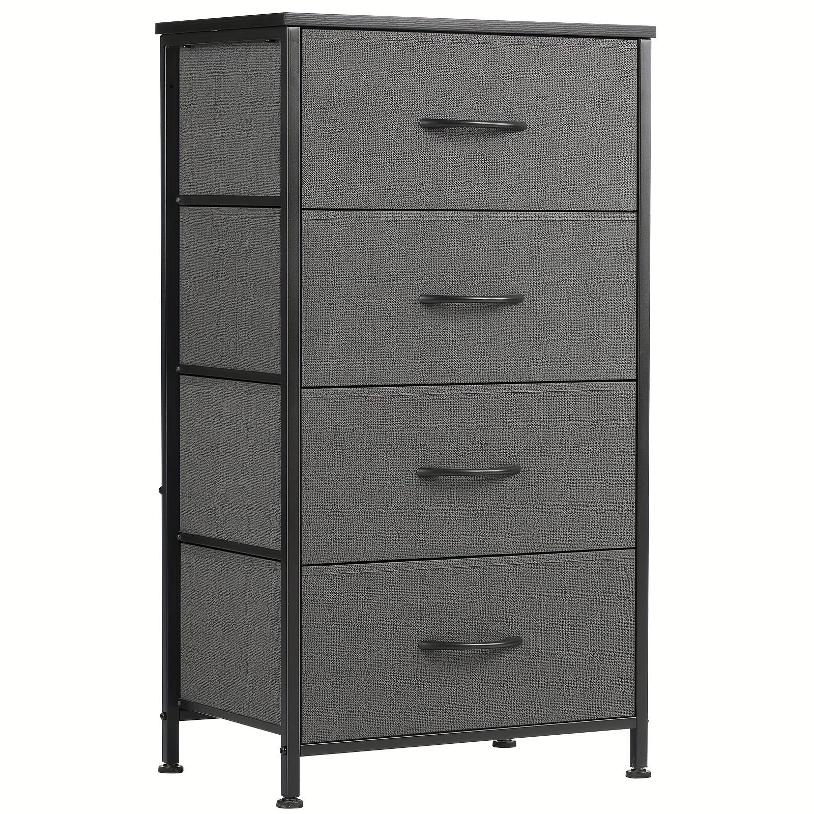 Drawer Dresser Organizer Storage Drawers, Chest of Drawers with Fabric Bin, Steel Frame, Wood Top, Use for Lab, Closet, Black/Brown/White/Gray to Choose — image 5 of 5