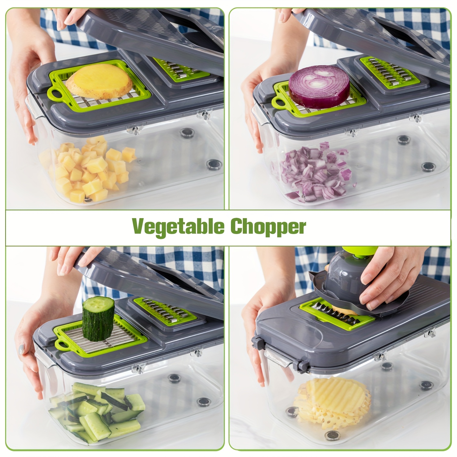 Vegetable Chopper - Food Chopper - Onion Chopper - Vegetable Slicer And Spiralizer - Veggie Chopper with Container - Kitchen Gadgets - Home Essentials - Kitchen Additions — image 5 of 5