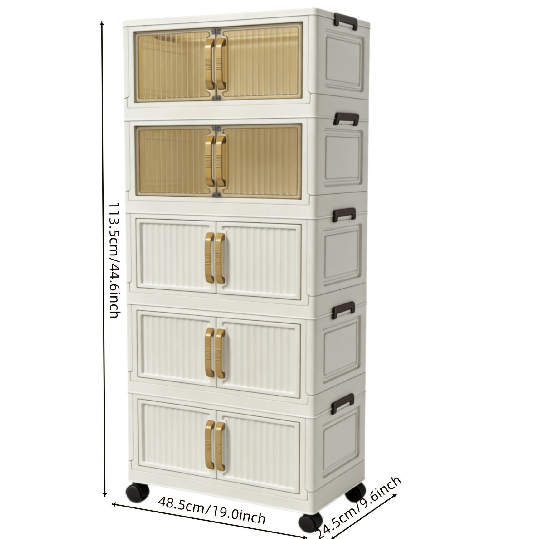 Multi-Functional Foldable Storage Cabinet, with 5-Tier/3-Tier Large Capacity, Space-Saving, Suitable for Entrance, Corridor, Bedroom And Living Room — image 2 of 5