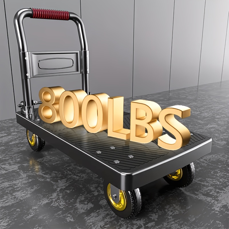 Heavy Duty Foldable Hand Truck with 660/800 Lbs Load Capacity - Tube, 360° Dual Swivel Wheels, Foldable Design Suitable for Outdoor, Home, Warehouse Use - Portable Cart for Moving, Grocery,, Multi-Purpose Transport — image 2 of 4