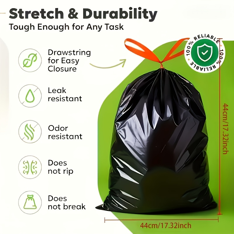 200 Count Thickened Leak-Proof Drawstring Trash Bags — image 2 of 5