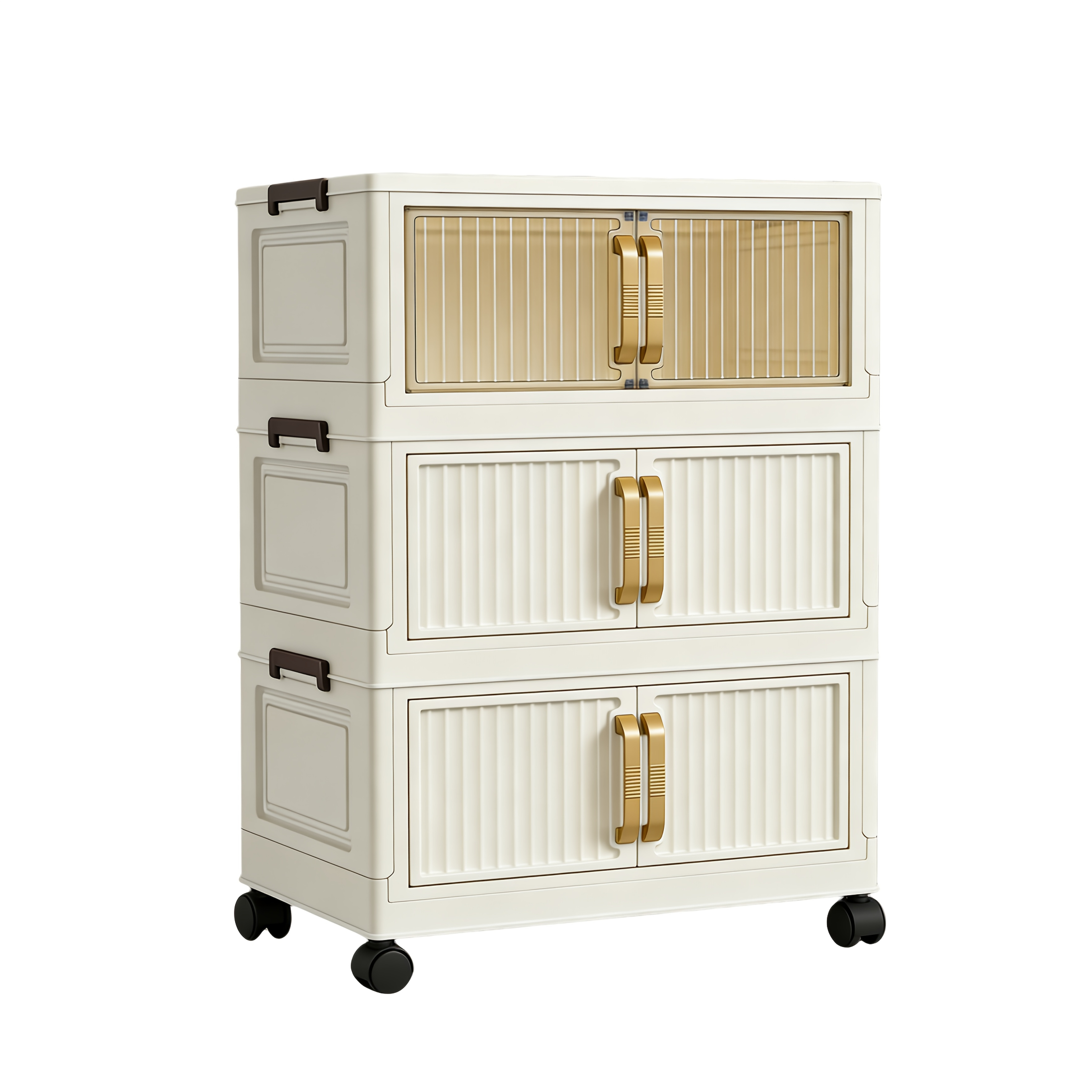 Multi-Functional Foldable Storage Cabinet, with 5-Tier/3-Tier Large Capacity, Space-Saving, Suitable for Entrance, Corridor, Bedroom And Living Room — image 5 of 5