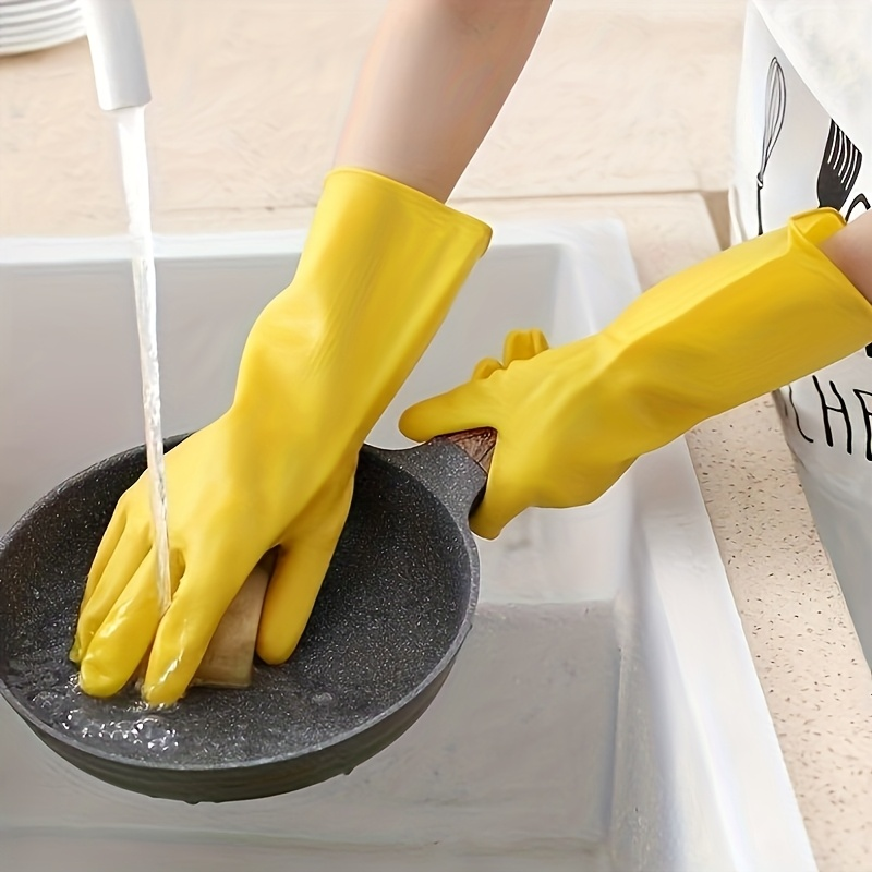 Yellow Dishwashing Gloves (Pack of 8) – Reusable, Comfortable, and Durable — image 5 of 5