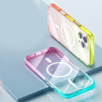 Luxury Color Gradients Transparent Magsafe Phone Case for IPhone 16 Pro 15 14 Pro Max Magnetic Wireless Charge Bumper Pc Cover — image 2 of 12