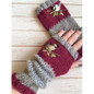 Autumn and winter heart-shaped contrasting color retro warm fashion finger gloves — image 9 of 42