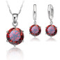 Woman  Sterling Silver 8MM Jewelry Sets Cubic Zircon Crystal Lever Back Earrings Pendant Wedding Necklace Nice Gifts — image 7 of 11