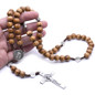 Handmade Round Bead Rosary Necklace for Men for Cross Jesus Pendant Catholic Religious Jewelry Gifts — image 10 of 10