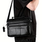 Genuine Leather Men's Business Briefcase, Multi-functional Crossbody Handbag For Daily Commuting & Business Trips, Retro Top Layer Cowhide Messenger Bag — image 10 of 14