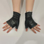 Punk Style Fingerless Gloves Windproof PU Nightclub Fashion Accessory — image 9 of 10