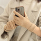 1 pair of thermal gloves, suitable for girls in winter, velvet, windproof and cold-proof temperament, elegant touch-screen split-finger gloves, left and right hands — image 14 of 22