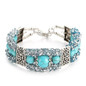 Vintage Tibetan Silver Feather Turquoise Beads Bracelet Bangle Crystal Diamond Turquoise Bangle Women Jewelry Gift — image 5 of 16