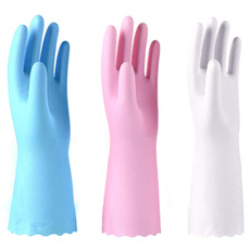 3 Pack Reusable Cleaning Gloves Latex Free, Dishwashing Gloves With Cotton Flock Liner And Embossed Palm, Waterproof Household Gloves For Laundry, Gardening (Small) — image 3 of 9