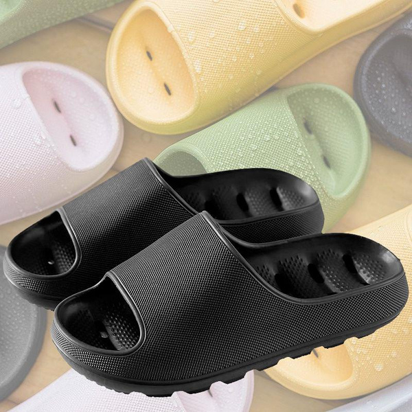 Slippers for Women Men Indoor and Outdoor House Slippers Bathroom Shower Shoes Anti-slip Slides Water  Leaking Beach Slippers Summer Couple Slippers Hollow Bath Slippers — image 1 of 29