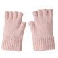 Fashion Gloves Solid Color Knitted Gloves Half Finger Gloves for Office Workers — image 15 of 15
