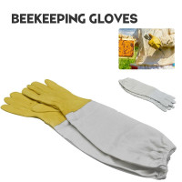 Beekeeping Gloves Protective Sleeves Ventilated Sheepskin and Canvas Anti Bee for Apiculture Beekeeping Gloves — image 2 of 9