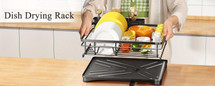 1pc Dish Rack, Single Layer Dish Drying Rack, Large Capacity Dish Rack With Drainboard, Rustproof Dish Drainer With Utensil Holder, For Sink, For Kitchen Countertop, Kitchen Organizers And Storage, Kitchen Accessories — image 20 of 20