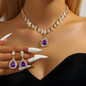 Sparkling Diamond Earrings and Necklace Set for Women | Luxury Evening Party Jewelry — image 13 of 15