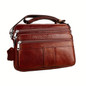 Genuine Leather Men's Business Briefcase, Multi-functional Crossbody Handbag For Daily Commuting & Business Trips, Retro Top Layer Cowhide Messenger Bag — image 9 of 14