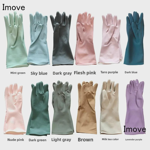 Premium Korean Latex Dishwashing Gloves - Food Safe, Anti-Slip, Thickened Rubber Cleaning Gloves — image 1 of 21