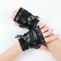 Fingerless Punk Style Gloves Durable PU For Motorcycle Outdoor Activity — image 5 of 11
