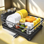 1pc Dish Rack, Single Layer Dish Drying Rack, Large Capacity Dish Rack With Drainboard, Rustproof Dish Drainer With Utensil Holder, For Sink, For Kitchen Countertop, Kitchen Organizers And Storage, Kitchen Accessories — image 7 of 20