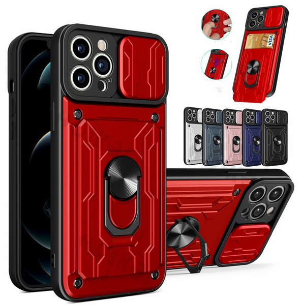 Slide Camera Lens Protection Cover Card Phone Case For iPhone 13 Pro Max 13 Pro 12 Pro Max 11 XR 7 8 Plus Shockproof Ring Holder Kickstand Case for Samsung Galaxy S21 S20 S22 Plus Note Ultra A22 A02S A12 A32 A42 A51 A71 A72 A02 A82 A33 A53 A03S A13 A31 Cover Coque — image 1 of 19