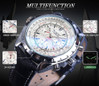 Jaragar 3 Dial Men's Automatic Watch Stainless Steel Mechanical Men's Watches Date Week Display Luminous Wristwatch Blue Glass — image 14 of 20