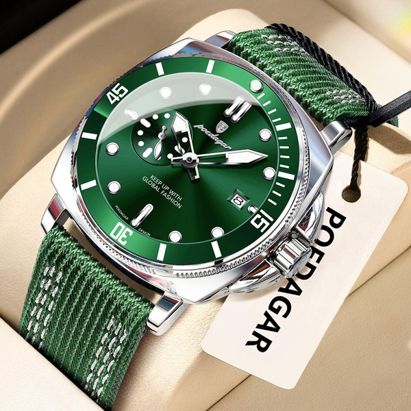 Luxury Trendy Man Wristwatch Square Dial Waterproof Luminous Date Week Men Watch Simple Business Quartz Leather Men's Watches Reloj — image 1 of 31