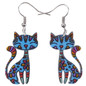 Bonsny Cute Lovely Cat  Earrings Acrylic Printing Patterns 2017 New Design Drop Earrings For Girls Woman Jewelry — image 19 of 20