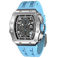 Mens Watches Quartz Wristwatch For Men Waterproof 50M Analog Luxury Tonneau Chronograph Calendar Date MenS Dress Business Work Watch Gift For Men — image 2 of 8