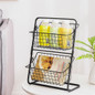 2 Tiers Iron Storage Shelf Rack for Kitchen Seasoning Organizer Fruits Holder Assembly Bathroom Cosmetic Basket DOU — image 5 of 11