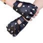 Men Unisex Artificial Leather Half-Finger Gloves Theatrical Punk Hip-Hop Driving Motorcycle Performance Party Fingerless Mittens BEW — image 10 of 14