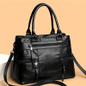 Vintage-Style Women’s Satchel Purse - Multi-Layer Crossbody Handbag with Detachable Strap,, Zip Closure, Available in Deep Brown/Grey/Yellow/Black — image 4 of 10