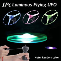 1Pc Funny Spinning Flyer Luminous Flying LED Light Handle Luminous Fashion Sport Toys For Kids Children Girls Random Color — image 2 of 18